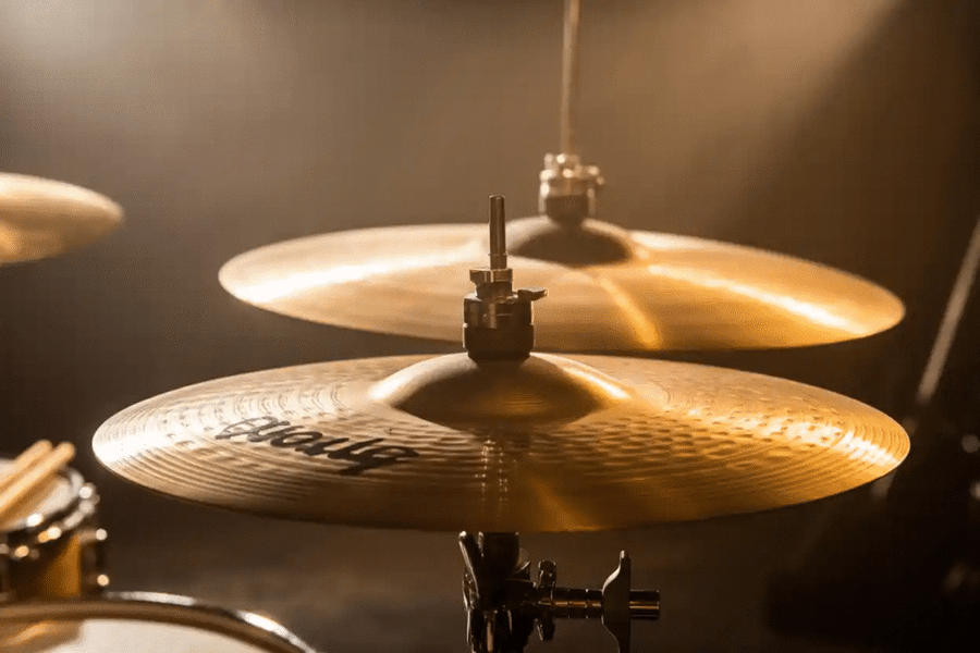 Pair of Cymbals on a Drum Set